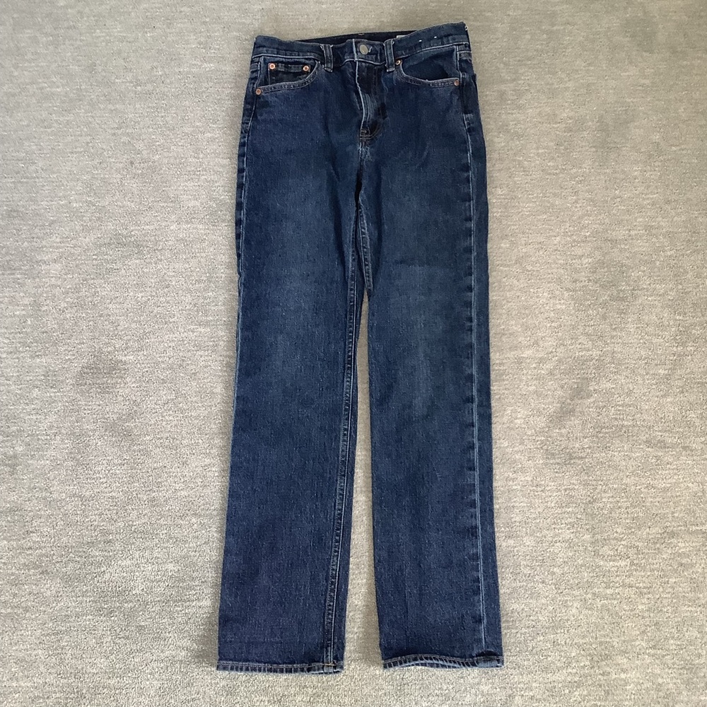 GAP '90s Straight High-Rise Jeans in Dark Blue Wash Sz. 27/4R